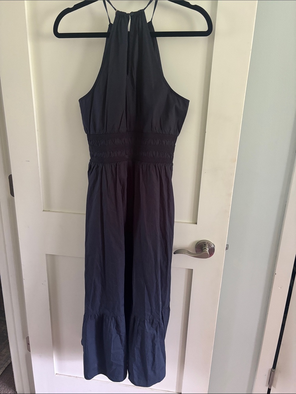 a new day Navy Halter Smocked Maxi Dress - Picture 3 of 3
